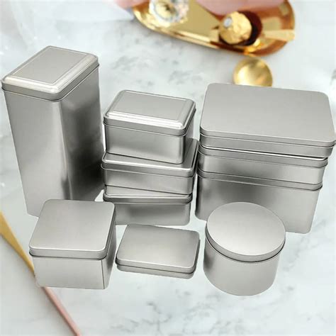 silver metal square box|small square metal containers.